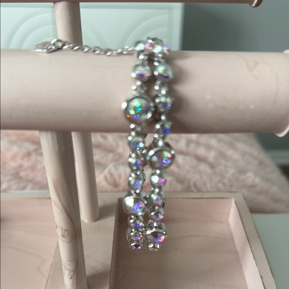 Touchstone Crystal by Swarovski Double Strand Aurora Borealis Bracelet